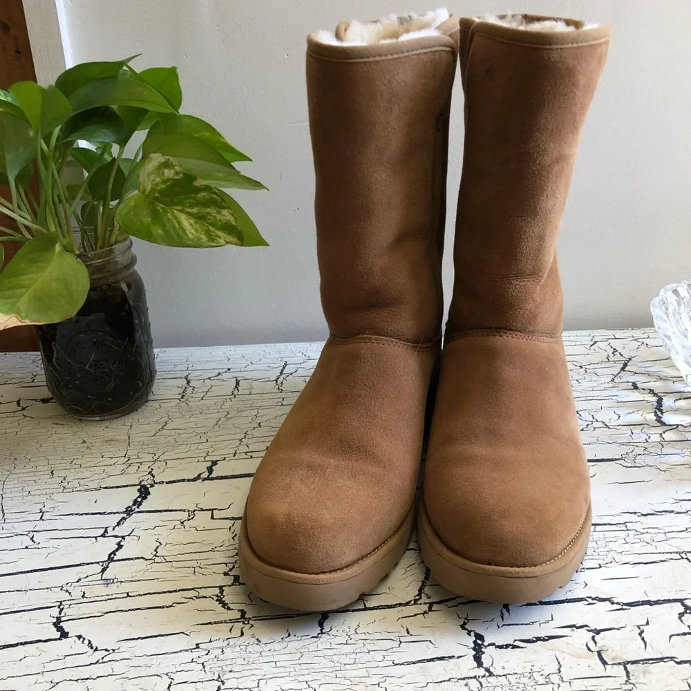 UGG Chestnut Suede Mid-Calf Winter Boots